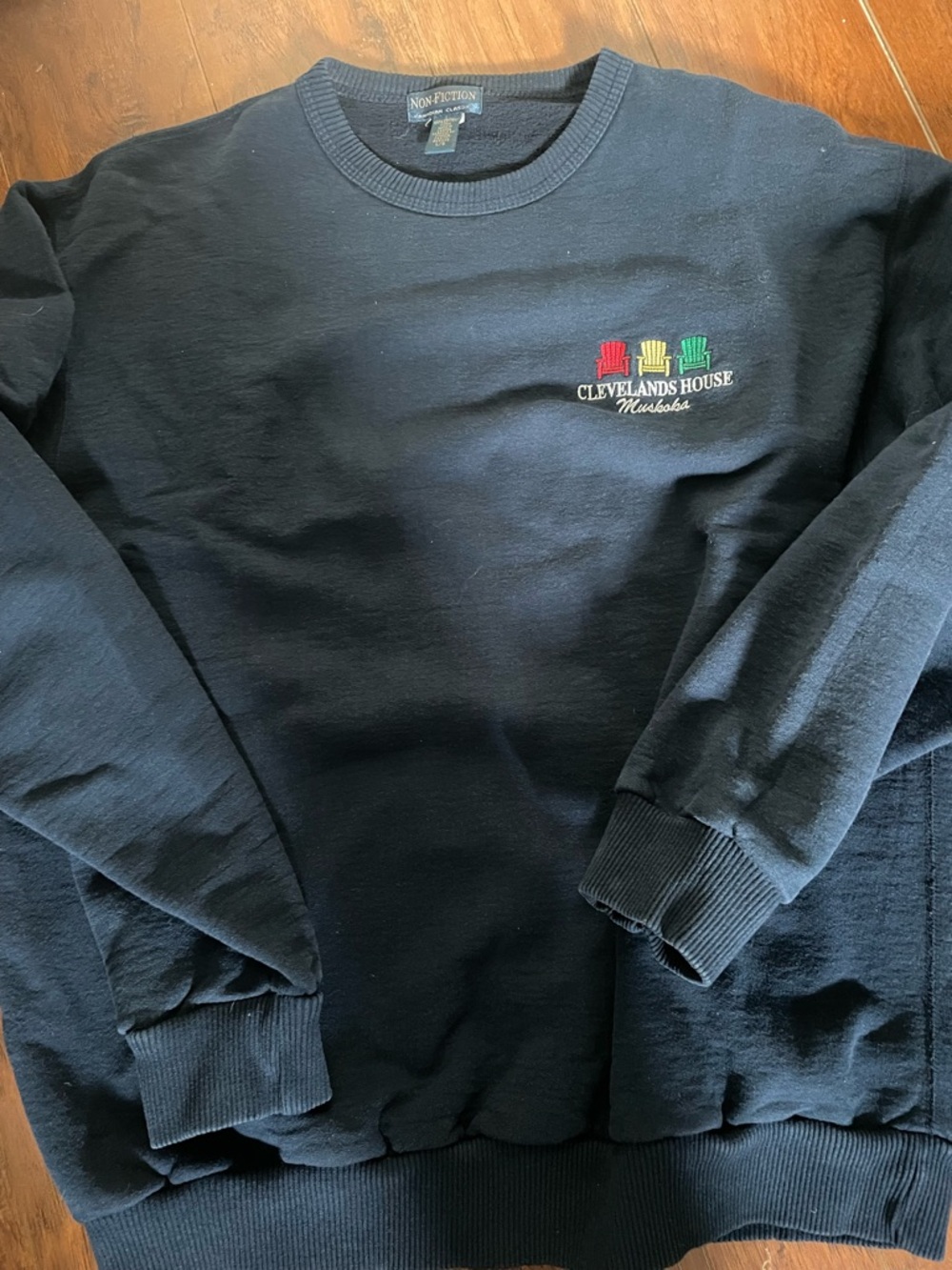 Vintage non-fiction Cleveland's House Muskokas Black Crewneck Sweater